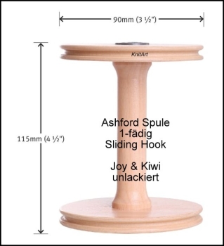 Ashford Spule für Sliding Hook - Joy/Kiwi 1-fädig,  unlackiert